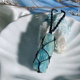  Vòng macrame đá Aquamarine , đá Ngọc Hải Lam 