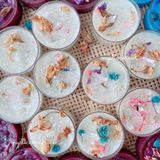  Nến tealight, nến thơm năng lượng Candle healing kết hợp với đá thạch anh và thảo mộc 