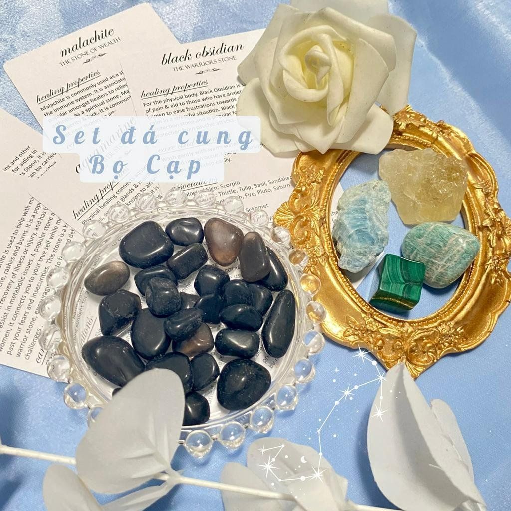  Set đá may mắn cho Bọ Cạp, đá thạch anh, đá thanh tẩy bài Tarot, đá phong thuỷ 