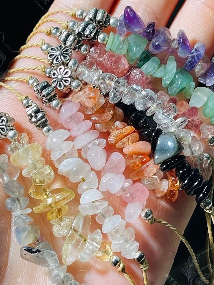  Dây chuyền đá vụn charm hoa 