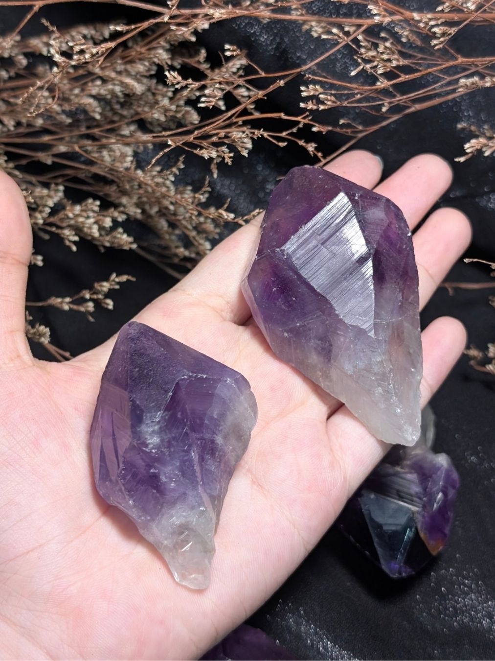  Tinh thể Thạch Anh Tím Amethyst Thổ Nhĩ Kỳ Tím Đậm Đẹp, đá phong thuỷ, thanh tẩy, trực giác, trí tuệ 