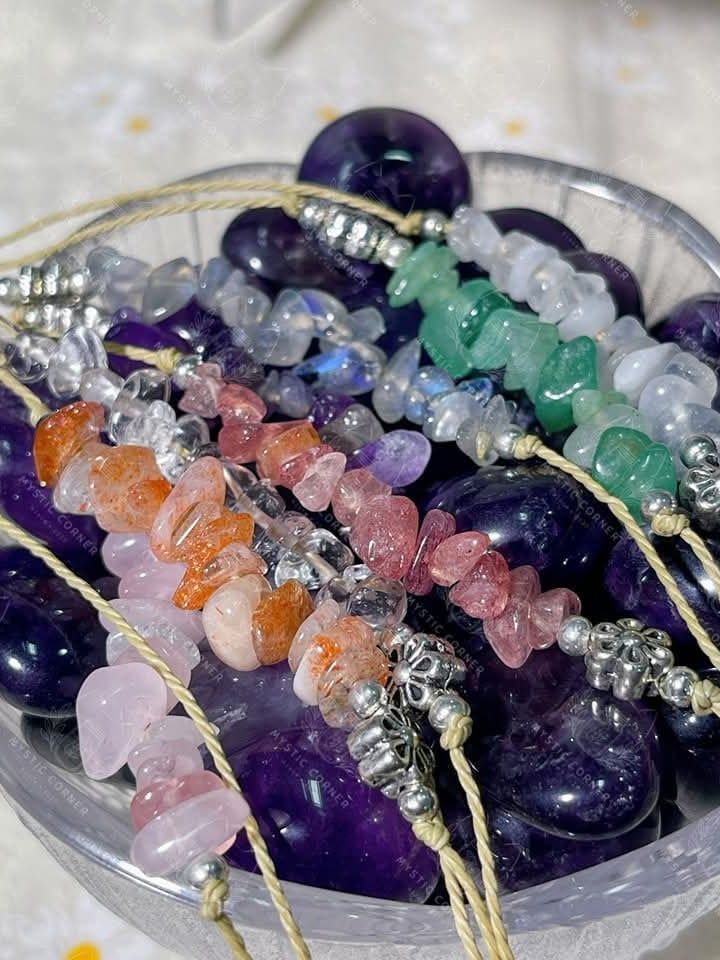  Dây chuyền đá vụn charm hoa 