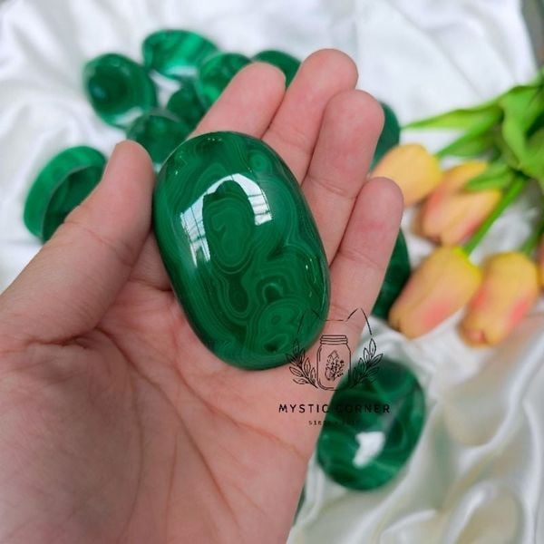  Malachite Palm (đá khổng tước) đá hỗ trợ may mắn, công việc, mở rộng trái tim đá năng lượng, đá phong thủy 