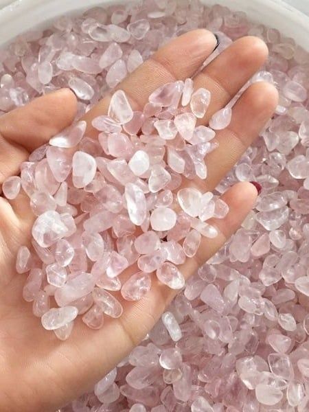  Vụn đá thanh tẩy Thach anh Hồng Rose Quartz, love, đá phong thủy, dùng cho Tarot, Reiki, Thiền Định 