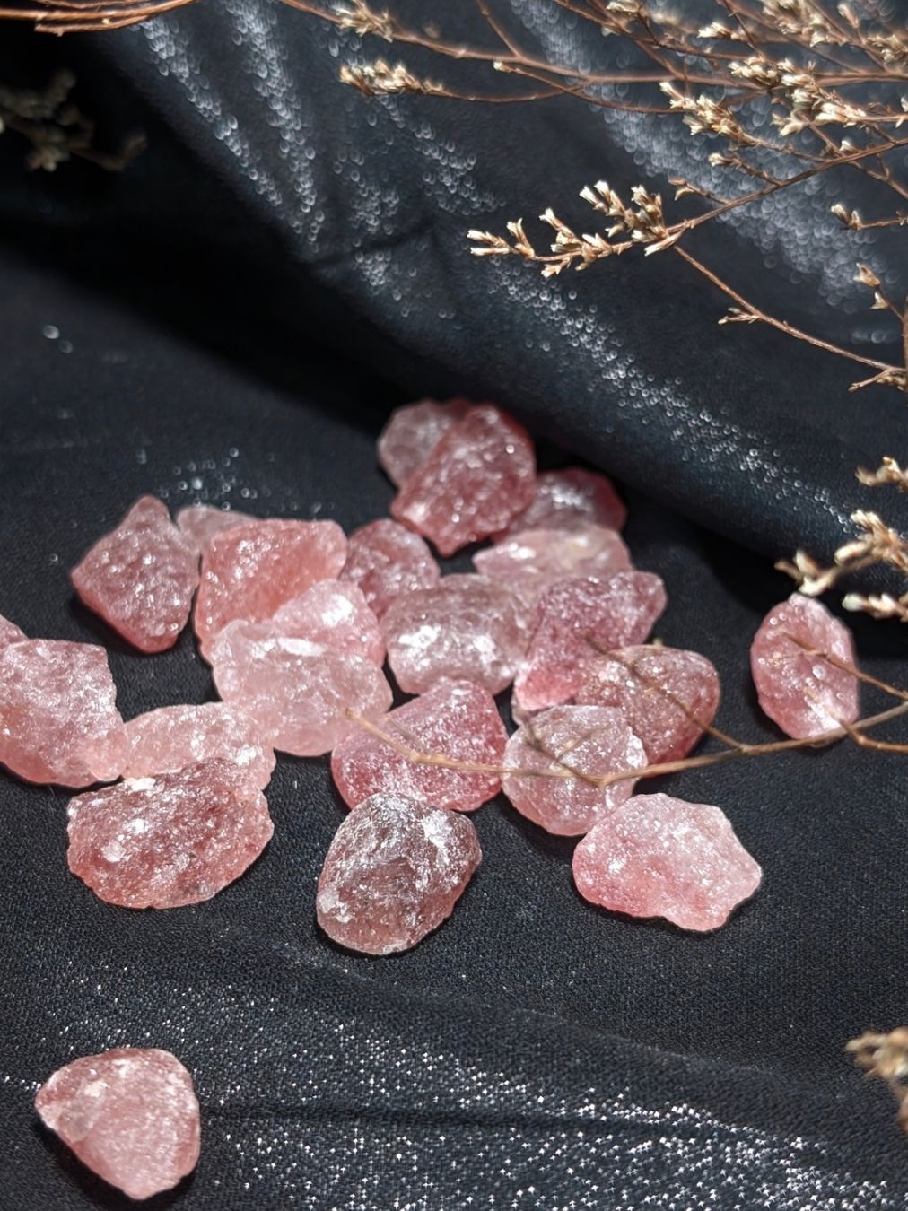  Đá thô Red Strawberry, Thạch Anh Dâu Đỏ size mini handmade 