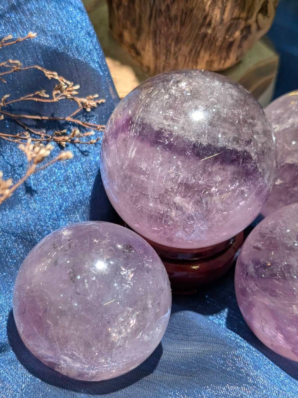  |VIP| Cầu đá Thạch Anh Tím có Phantom, quà tặng sếp ý nghĩa may mắn, trực giác, sáng suốt, ngủ ngon 