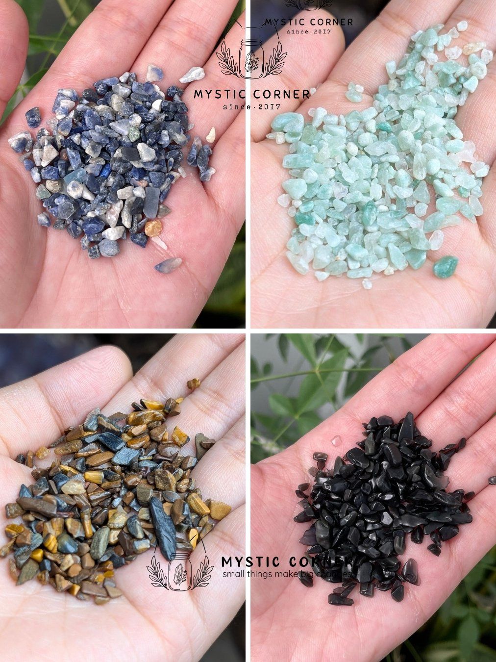  Vụn đá NHUYỄN các loại thạch anh, làm handmade, spell, witchcraft, reiki, đá thanh tẩy bài Tarot 