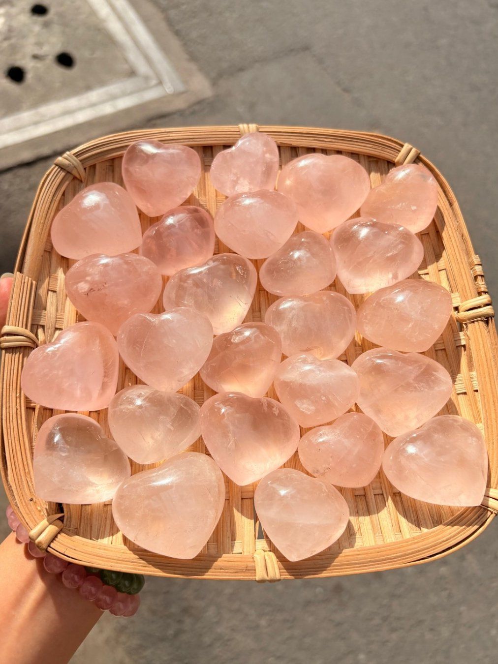  Tim Thạch Anh Hồng Rose Quartz chữa lành, dễ thương, tình cảm, xoa dịu cảm xúc đá thanh tẩy 