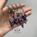  Con lắc cảm xạ đá Tím (Amethyst Quartz) dây trơn 