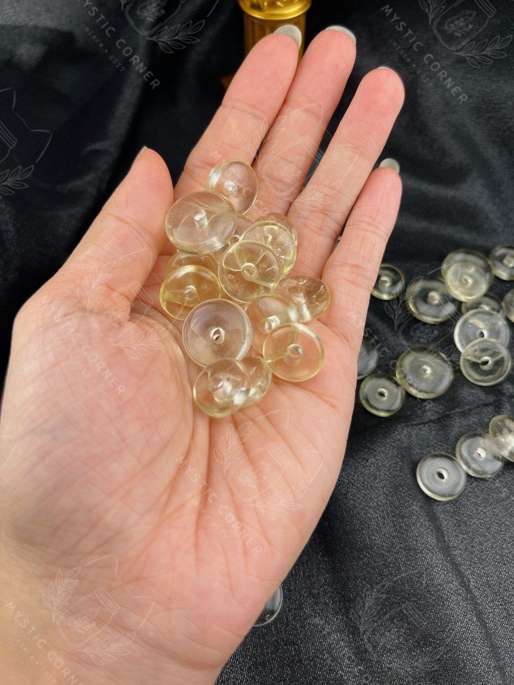  Đồng điếu đá thạch anh Vàng (Citrine Crystal Quartz) tự nhiên, đá phong thủy hỗ trợ may mắn, tài lộc, công việc 