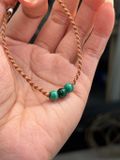  Vòng tay Malachite Macrame 3 HẠT 5li 