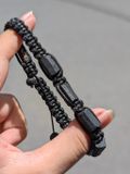  Vòng Tay Black Tourmaline Macrame 
