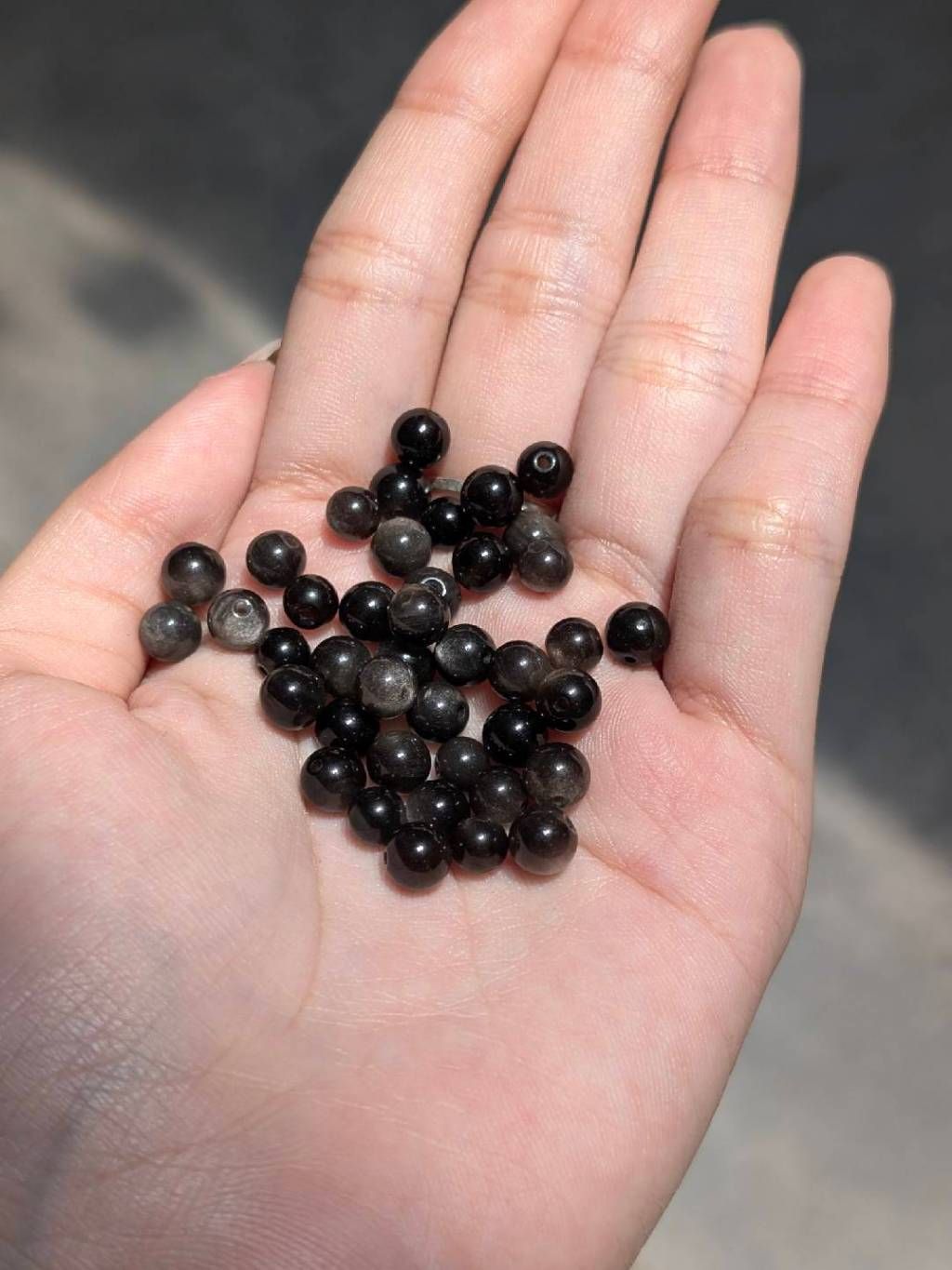  [1 HẠT]  Hạt Lẻ Obsidian Đá Núi Lửa Tự Nhiên Mix Vòng Handmade Mystic Corner 