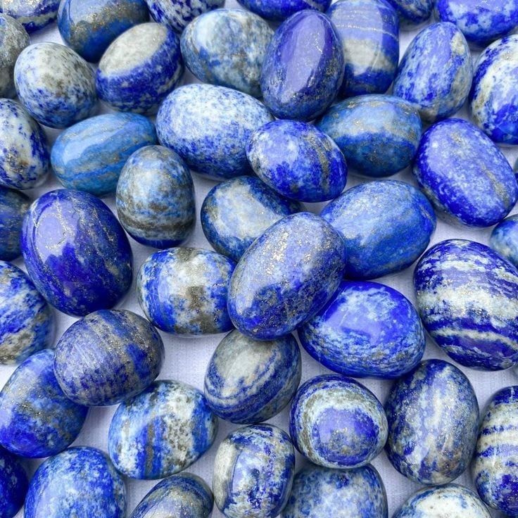  Viên đá thanh tẩy Lapis Lazuli (ngọc lưu ly) loại đẹp dùng trong Tarot, Reiki, thiền định, phong thủy 