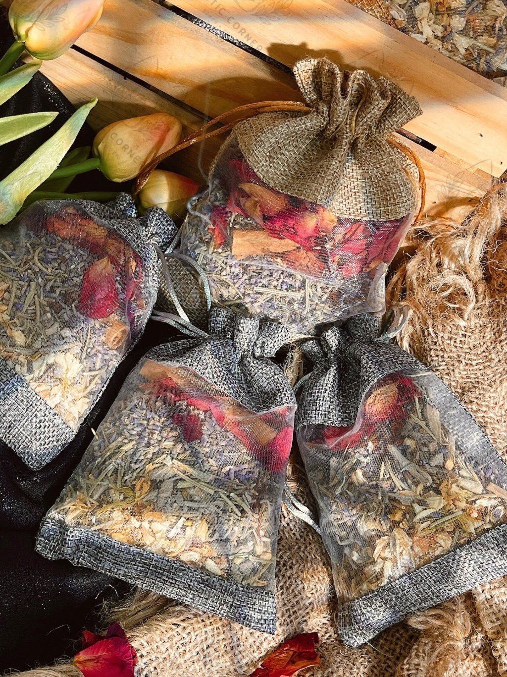  Túi thơm thảo mộc may mắn tự nhiên 100%, túi thơm thư giãn, khử mùi, hỗ trợ thu hút năng lượng tích cực, may mắn 