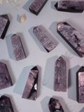  Trụ đá Lepidolite Tím Cộng Sinh Mica tự nhiên, thanh tẩy bài Tarot, trực giác, thiền định, reiki 