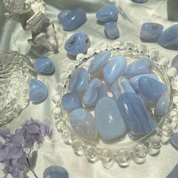  Tumbled Blue Lace Agate - Mã Não Ren 