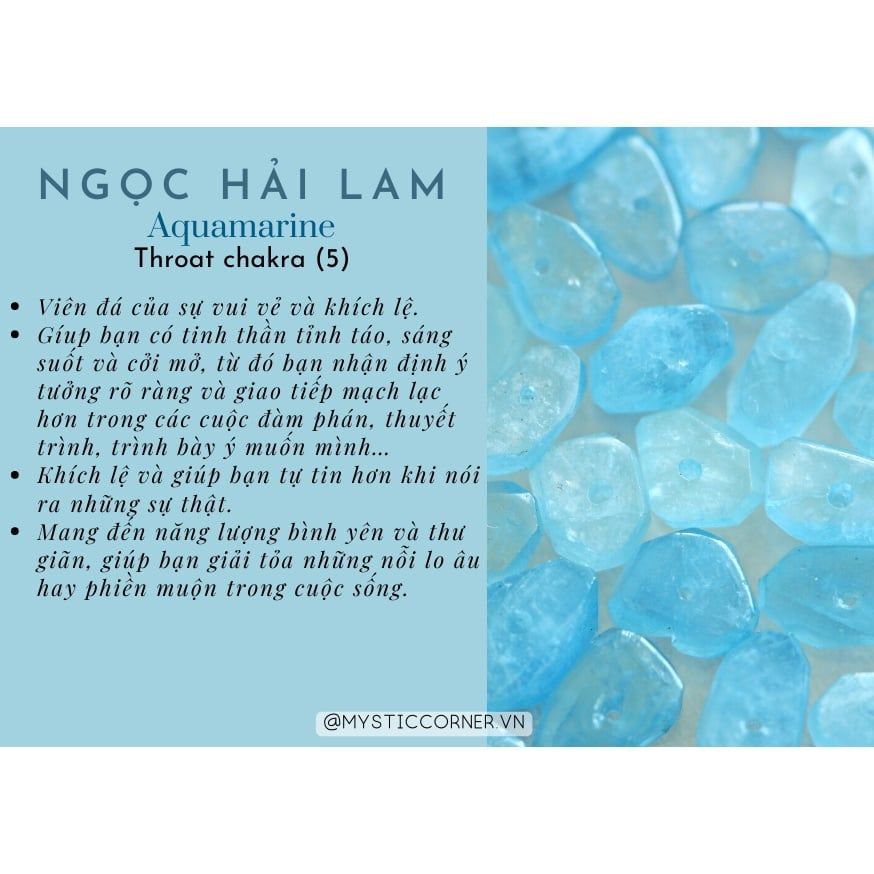  Đá thô Aquamarine (Ngọc Xanh Biển) tự nhiên, đá thanh tẩy dùng trong Tarot, Reiki 