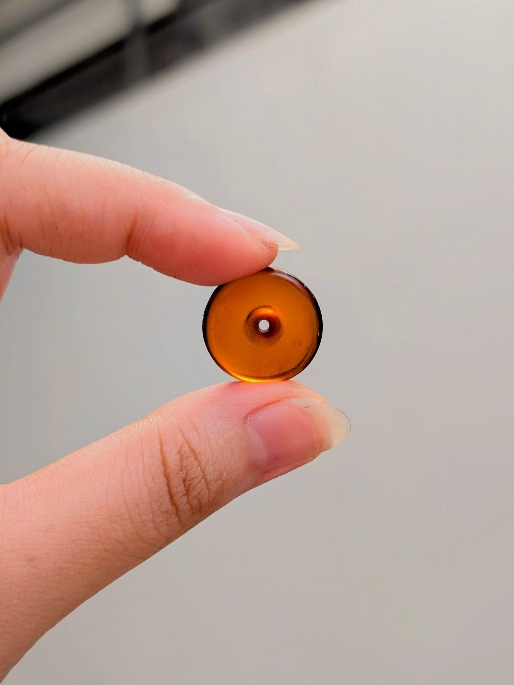  Đồng Điếu Hổ Phách Huyết Amber 1.7cm 