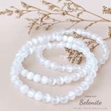  Vòng tay đá Selenite, vòng chuỗi hạt đá 6 li, 8 li 
