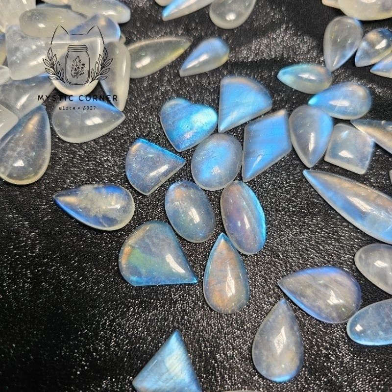  [High Quality] Mặt đá Moonstone (đá mặt trăng) chất lượng cao, ánh lửa mạnh 