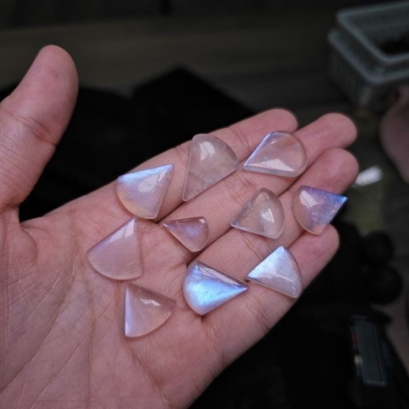 [High Quality] Mặt đá Moonstone (đá mặt trăng) chất lượng cao, ánh lửa mạnh 
