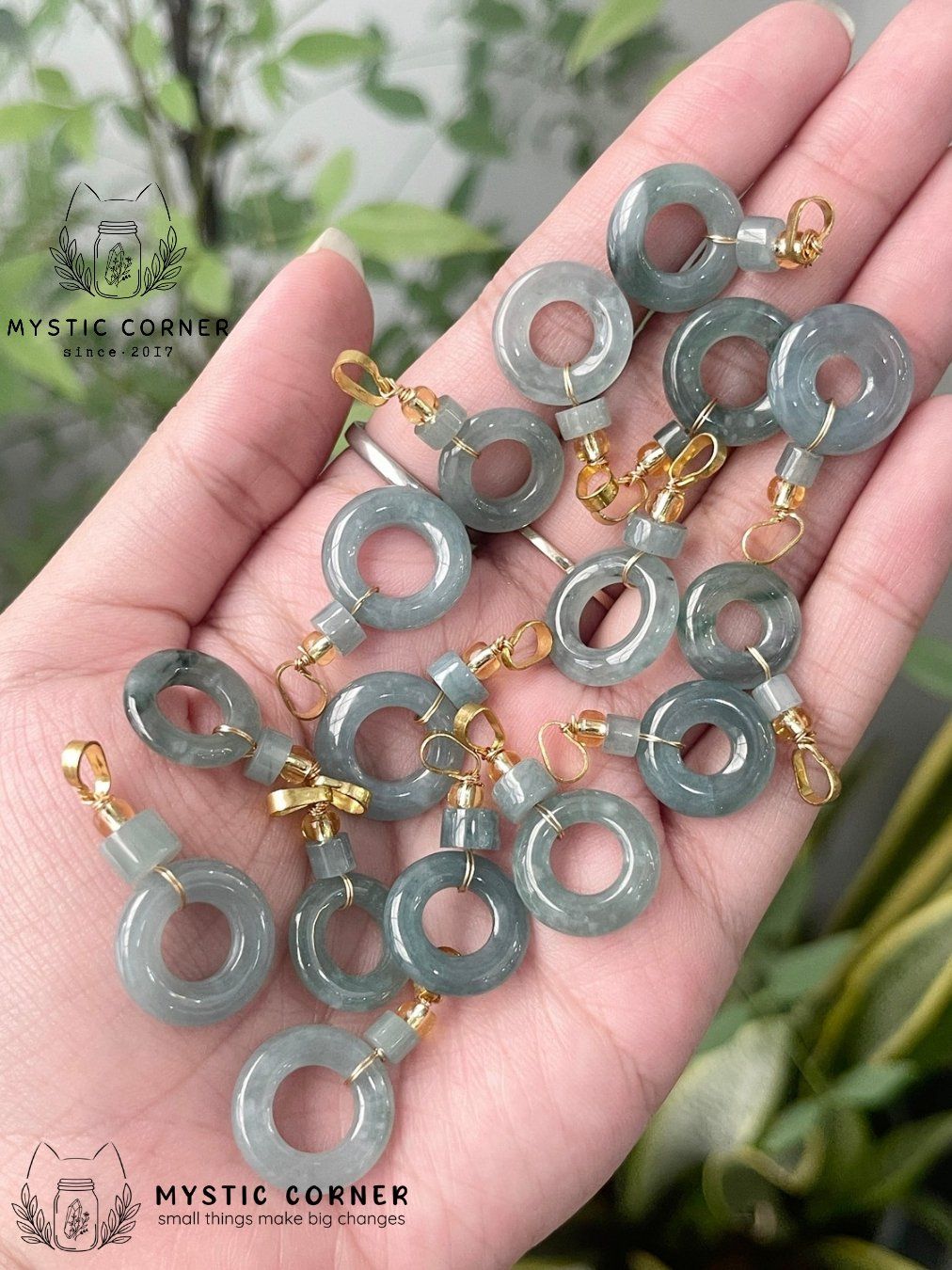  Mặt dây chuyền Hippy Lam Ngọc Hoa Bay (Jade Type A) 
