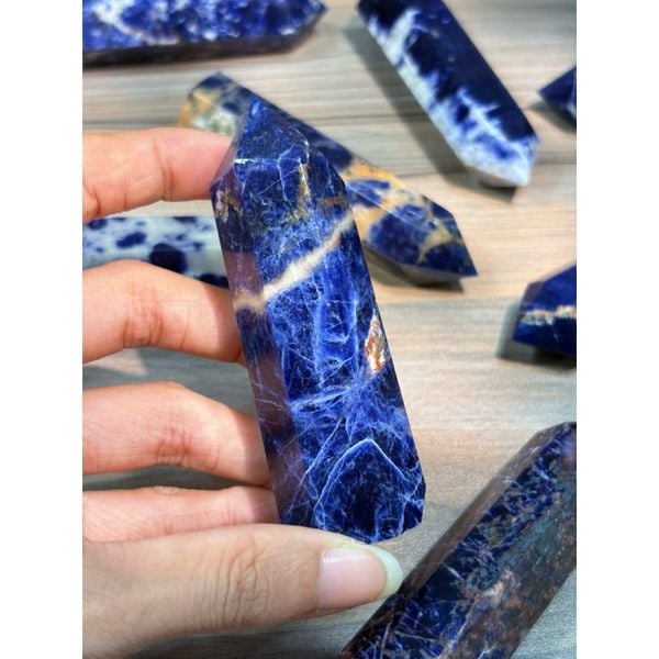  Trụ đá Sodalite xanh đậm đẹp thanh tẩy bài tarot, hỗ trợ trực giác, tâm trí sáng suốt, giao tiếp 