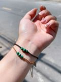  Vòng tay Malachite Macrame 3 HẠT 5li 