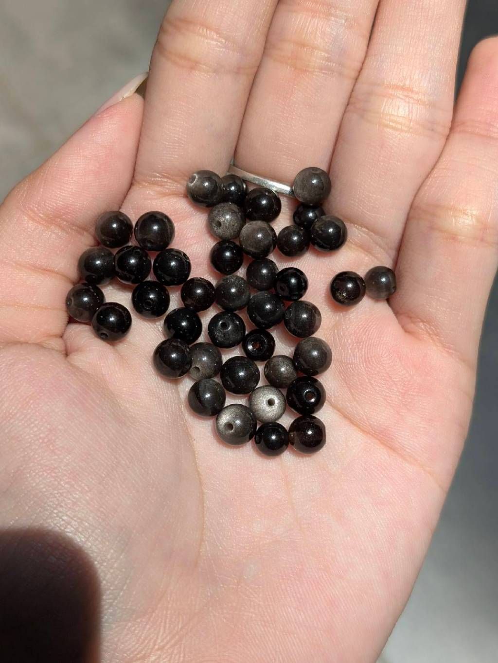  [1 HẠT]  Hạt Lẻ Obsidian Đá Núi Lửa Tự Nhiên Mix Vòng Handmade Mystic Corner 