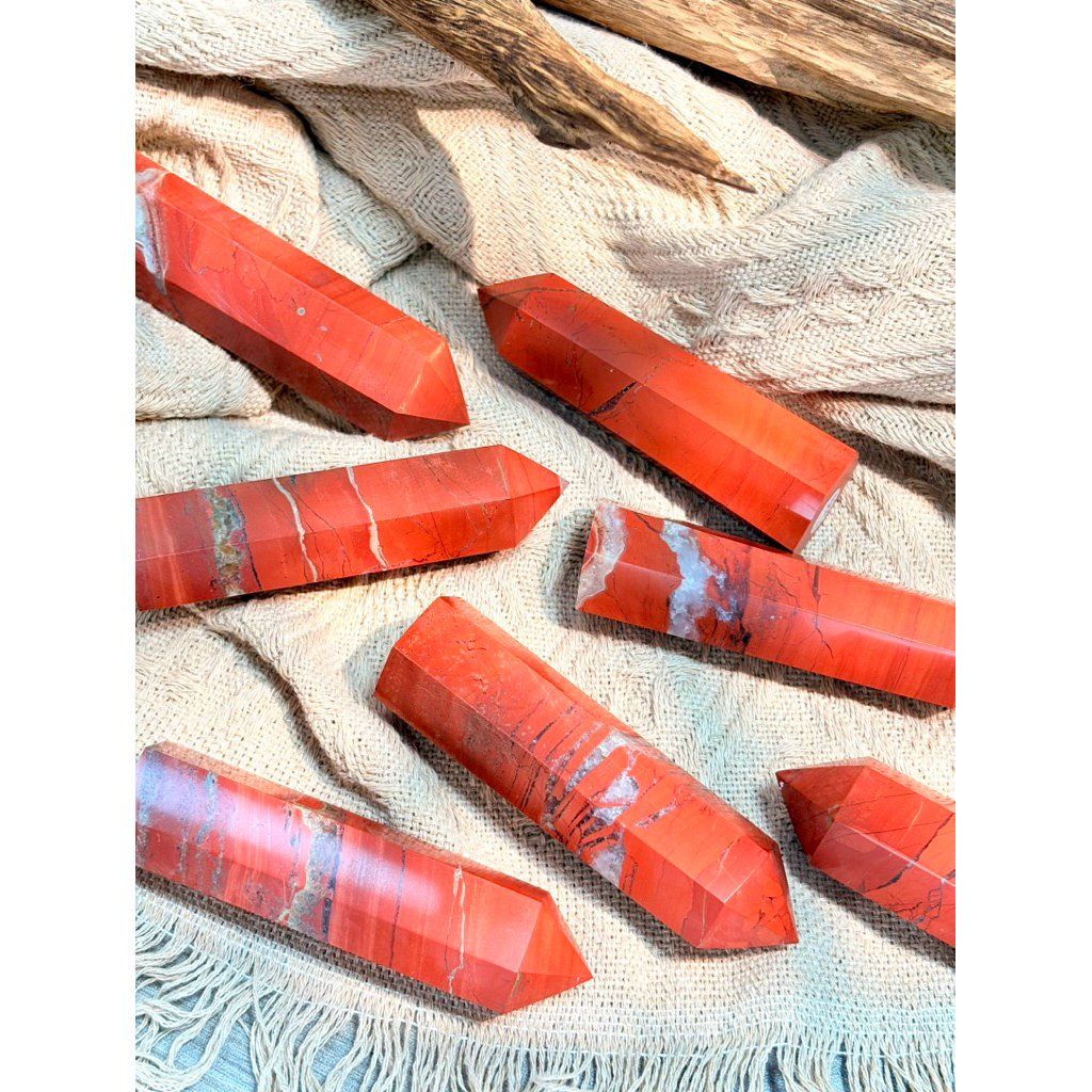  Trụ đá Red Jasper đỏ đậm đẹp, thanh tẩy bài tarot , sức mạnh nội lực, sưu tầm, quà tặng 