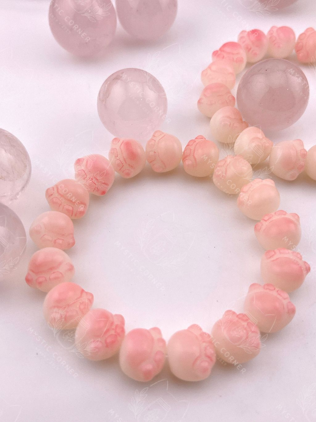  Vòng tay phong thuỷ hạt bồ đề charm chân Mèo hồng dễ thương 