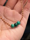  Vòng tay Malachite Macrame 3 HẠT 5li 