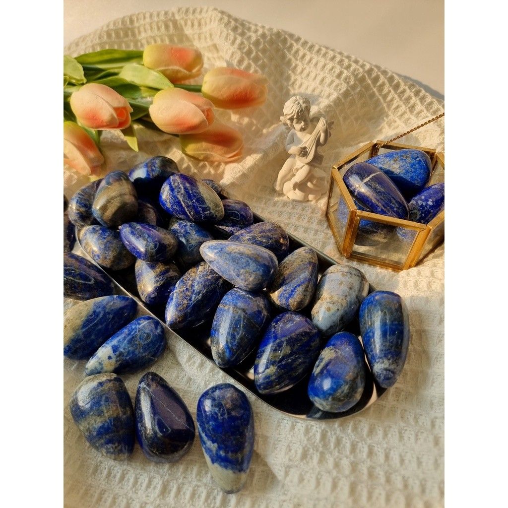  Viên đá thanh tẩy Lapis Lazuli (ngọc lưu ly) loại đẹp dùng trong Tarot, Reiki, thiền định, phong thủy 