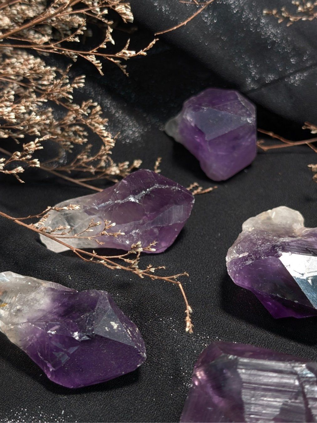  Tinh thể Thạch Anh Tím Amethyst Thổ Nhĩ Kỳ Tím Đậm Đẹp, đá phong thuỷ, thanh tẩy, trực giác, trí tuệ 
