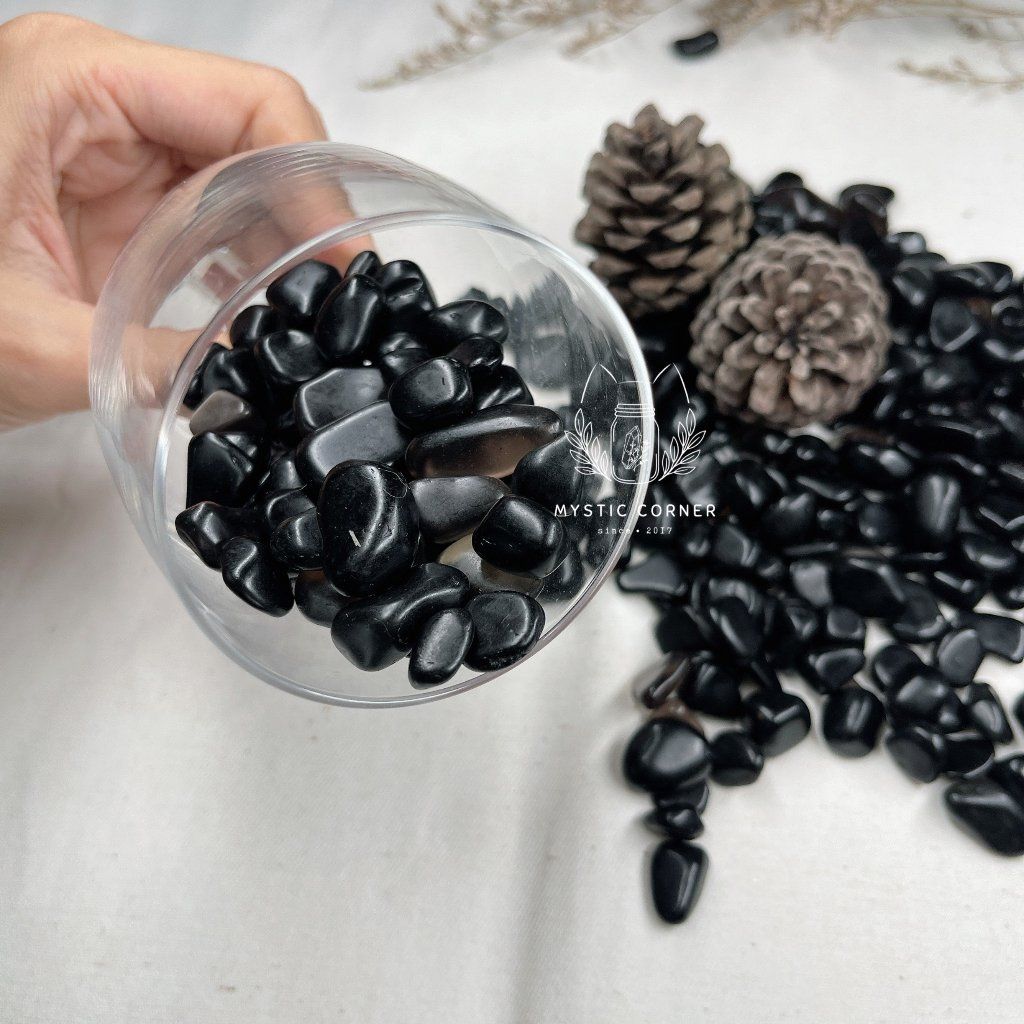  Vụn đá Black Obsidian ( đá thuỷ tinh núi lửa ) 