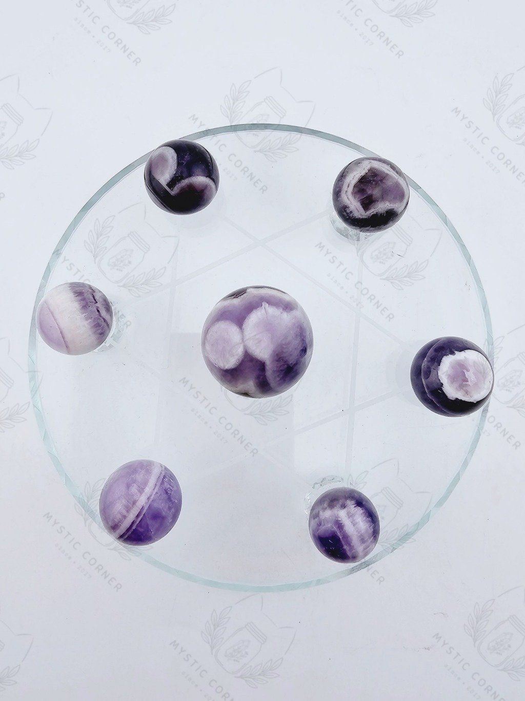  Cầu đá thạch anh Tím mini (Dream Amethyst ) làm Grid, đá thanh tẩy Tarot, Reiki, thiền định, đá phong thủy 