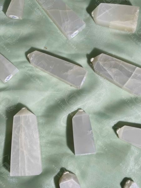  Trụ Green Moonstone Đá Mặt Trăng Xanh hỗ trợ trực giác, healing, cân bằng tính nữ, phong thuỷ 