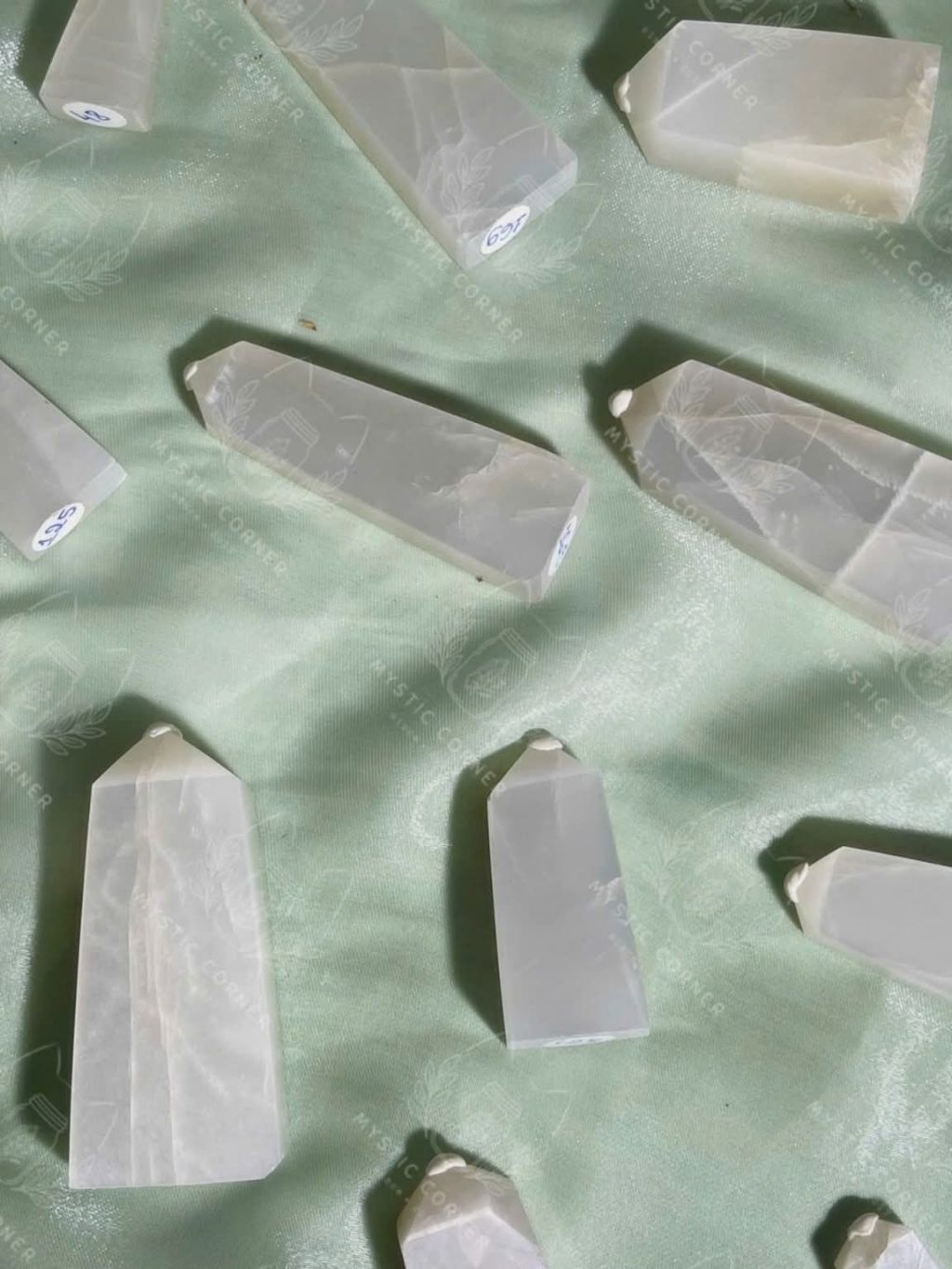  Trụ Green Moonstone Đá Mặt Trăng Xanh hỗ trợ trực giác, healing, cân bằng tính nữ, phong thuỷ 