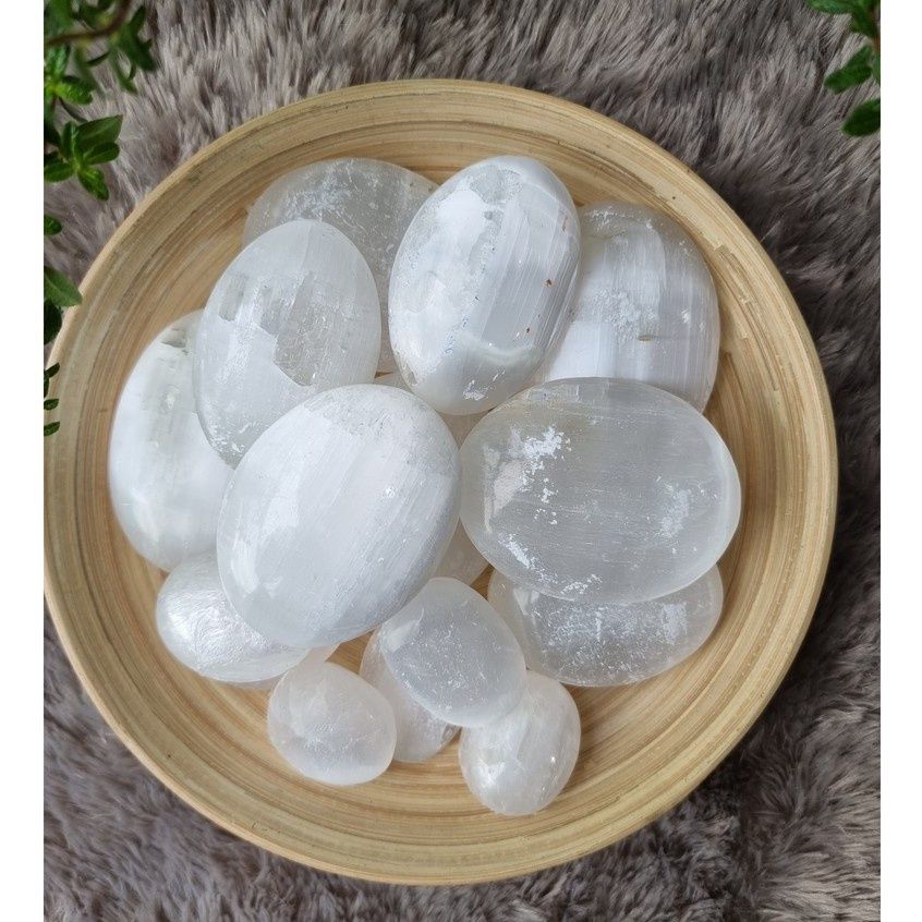  Viên đá thanh tẩy Selenite - Palm Selenite khuếch đại năng lượng dùng trong Tarot, Reiki, phong thủy, thiền định 