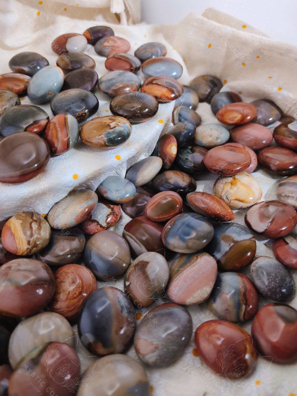  Palm Polychrome Jasper hỗ trợ ổn định hào quang, tăng năng lượng cơ thể thể chất, trí tuệ, đá thạch anh, đá phong thủy 