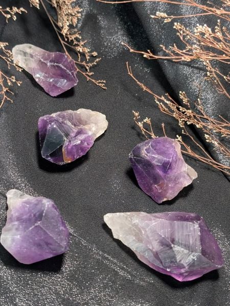  Tinh thể Thạch Anh Tím Amethyst Thổ Nhĩ Kỳ Tím Đậm Đẹp, đá phong thuỷ, thanh tẩy, trực giác, trí tuệ 
