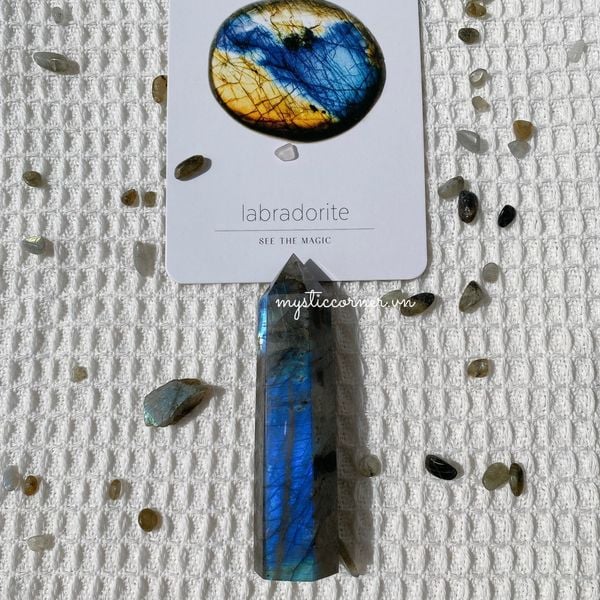  Trụ Labradorite đá xà cừ, đá Hắc Nguyệt Quang 