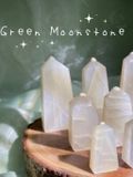  Trụ Green Moonstone Đá Mặt Trăng Xanh hỗ trợ trực giác, healing, cân bằng tính nữ, phong thuỷ 