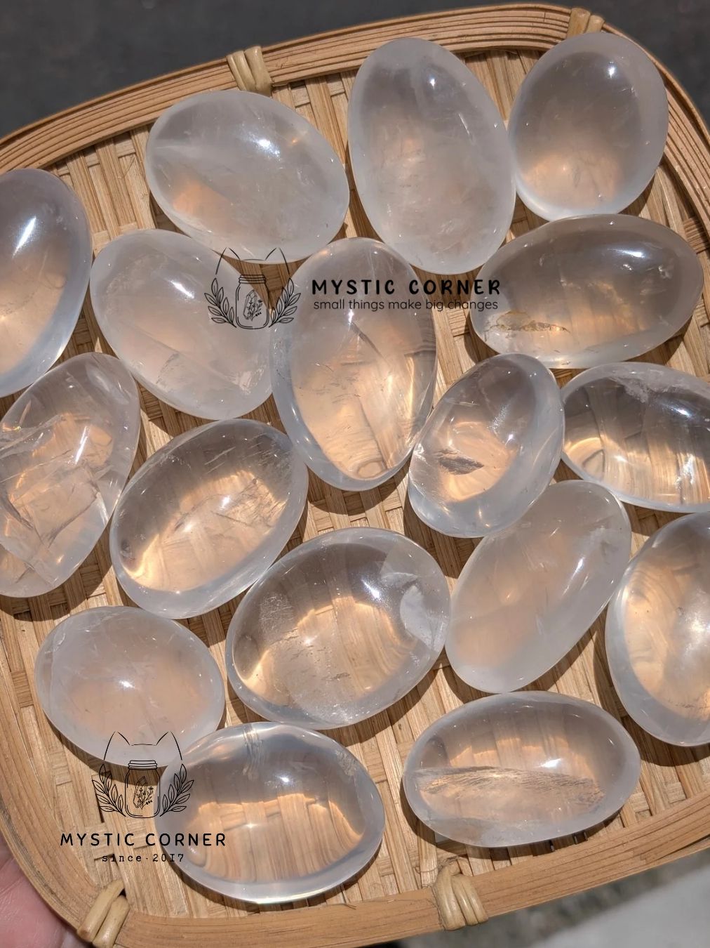  Viên Palmstone Girasol Quartz| Milky Quartz Thạch Anh Trắng 