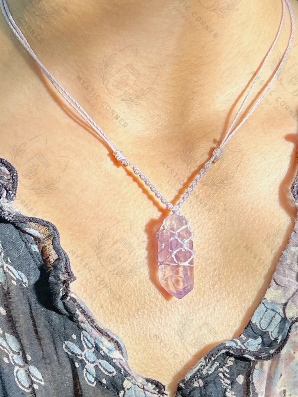  Dây chuyền Veracruz Amethyst in Mexico Macrame Thạch anh Tím 