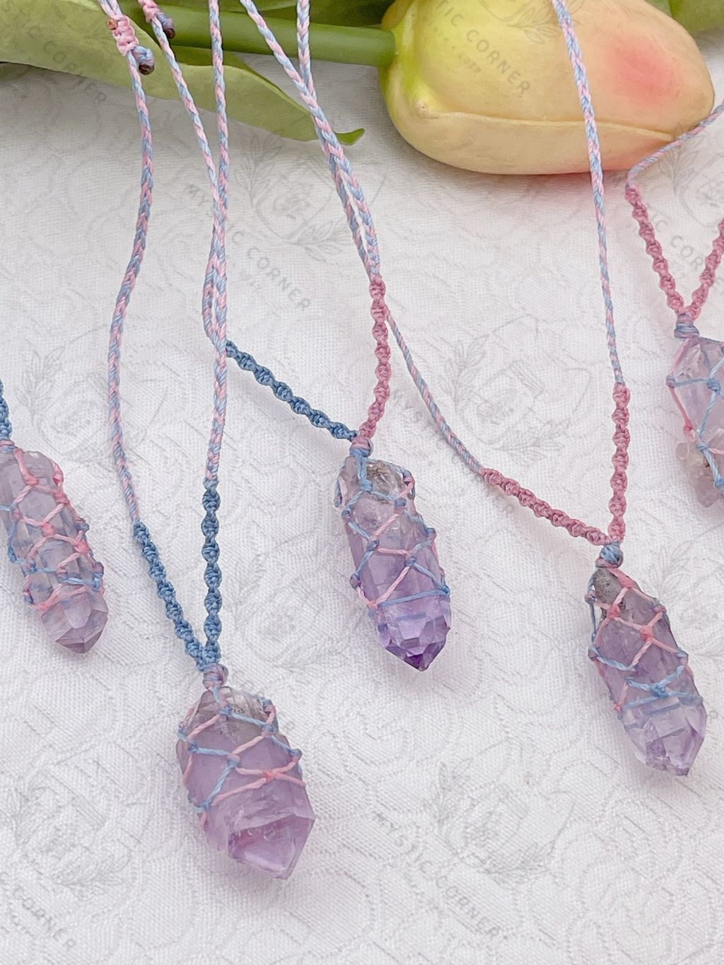  Dây chuyền Veracruz Amethyst in Mexico Macrame Thạch anh Tím 