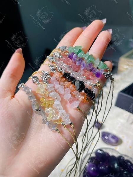  Dây chuyền đá vụn charm hoa 