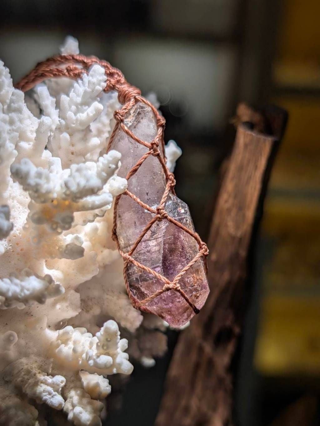  Dây chuyền đá Super Seven Zambia Scepter Amethyst 