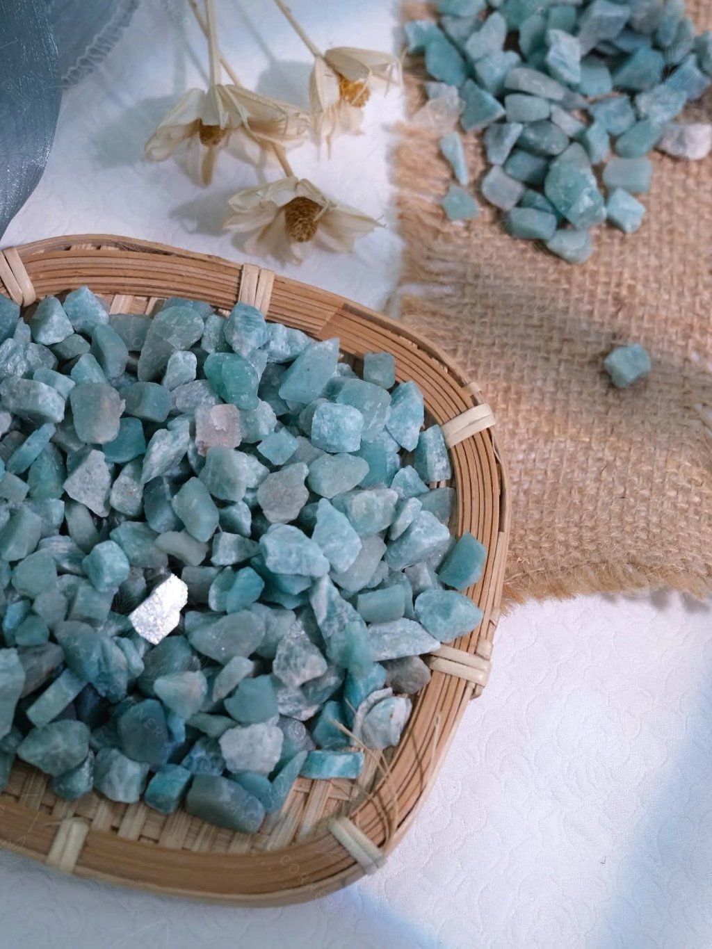  Thô mini đá Amazonite - đá Thiên Hà Tự Nhiên làm vòng handmade, DIY, thanh tẩy bài Tarot, spell 